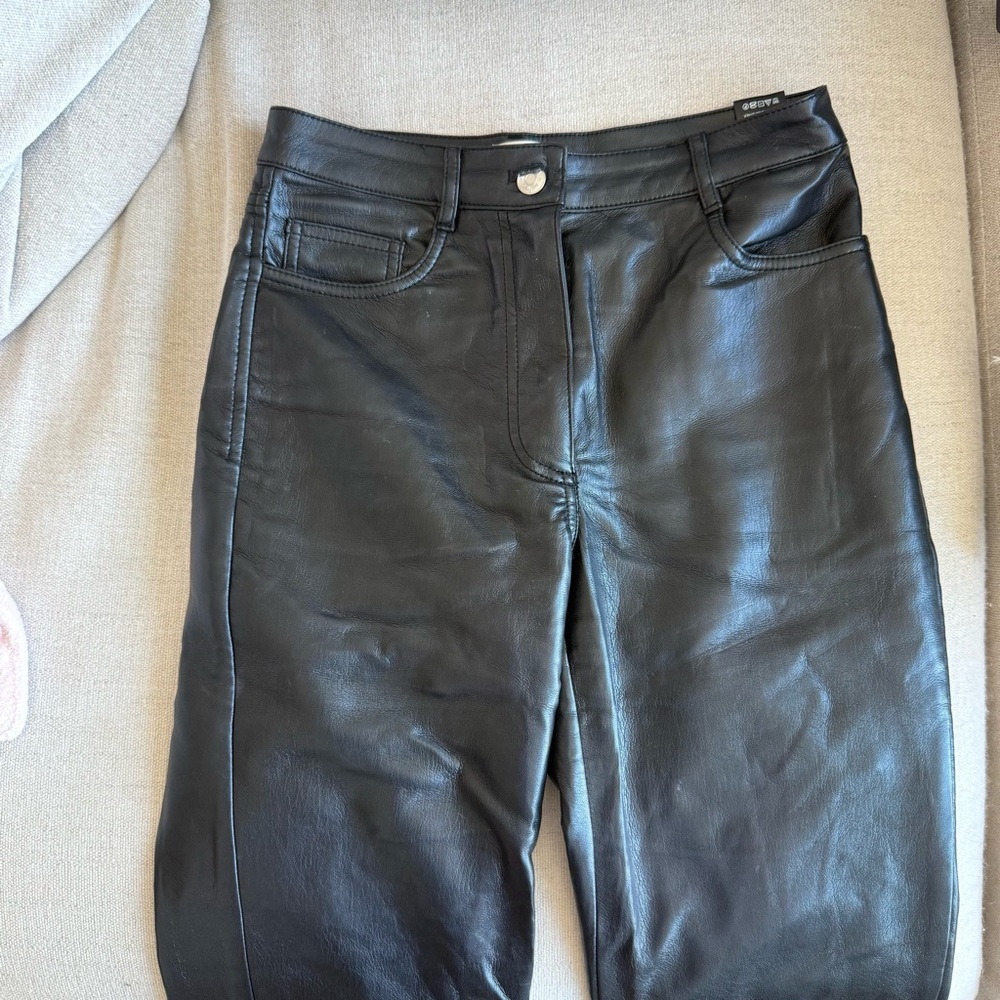 Artizia Wilfred Black Leather Trousers
